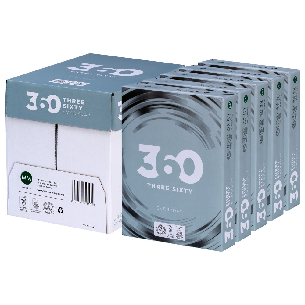 Papier do drukarki 360 EVERYDAY A4 5 ryz - 2500 arkuszy 80 g/m2