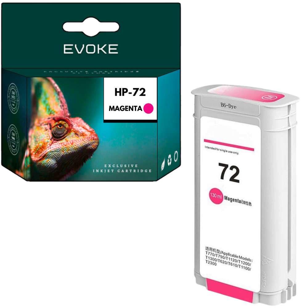 Tusz do HP 72M magenta (Magenta) 130 ml | C9372A | DesignJet T610, T620, T790, T770, T1100, T1200, T1200 HD, T2300, T1300