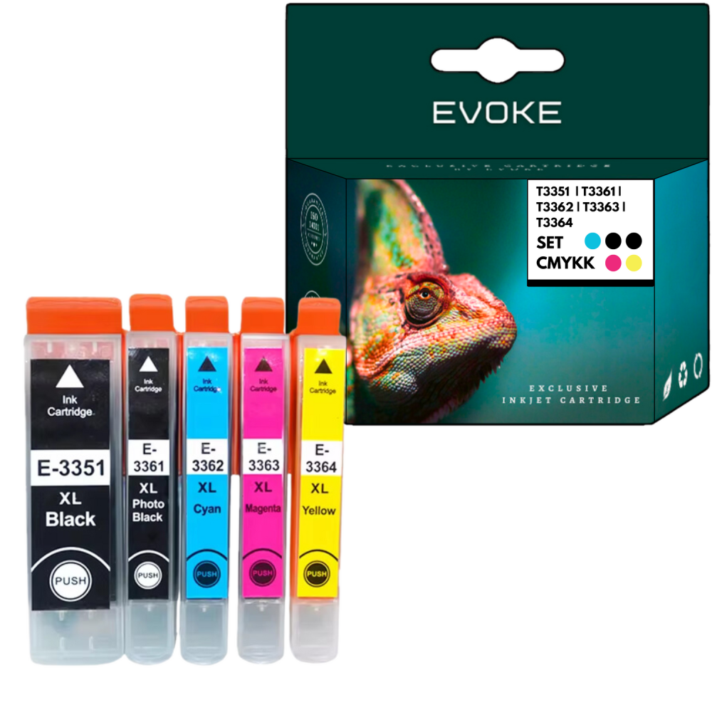 5x Tusz do drukarki Epson 33 XL | czarny + zestaw kolorów | T3351