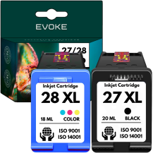 2x Tusz do drukarki HP 27 + 28 XL | czarny + kolor | C8727AE + C8728AE