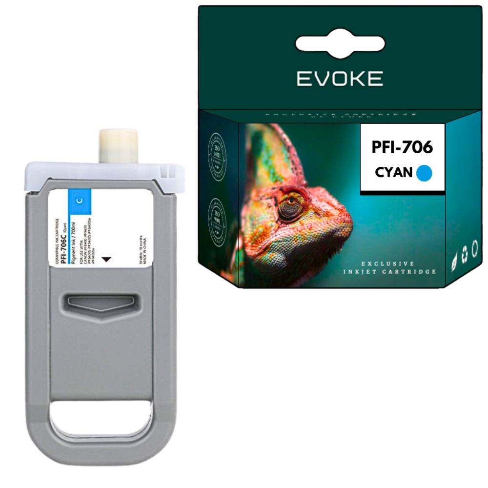 Tusz do Canon PFI-706C cyjan (Cyan) 700 ml | 6682B001
