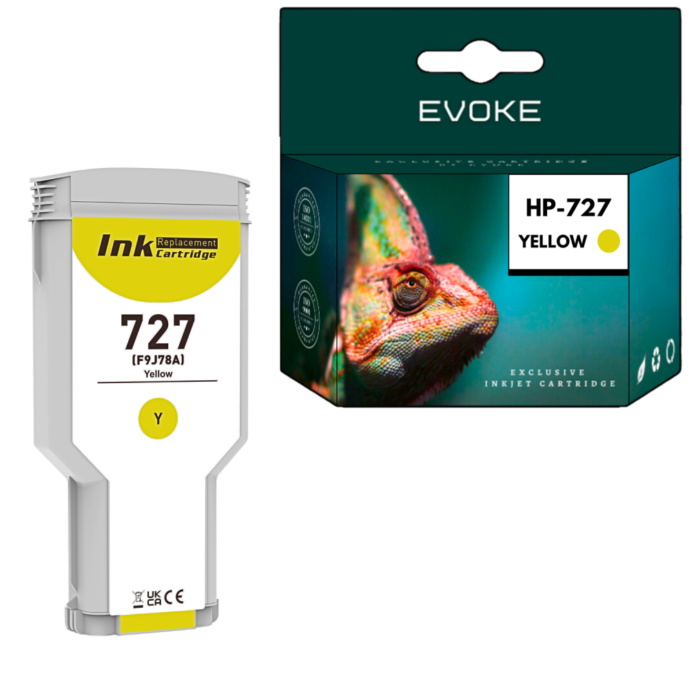 Tusz do HP 727Y żółty (Yellow) 300 ml | F9J78A | T920 T930 T1500 T1530 T2500 T2530