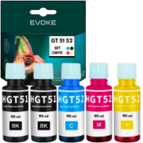 5x Tusz do drukarki HP GT51 GT52 | 2x czarny + komplet kolorów