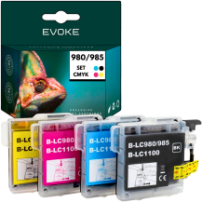 4x Tusz do drukarki Brother LC980 LC985 LC1100 | czarny + komplet kolorów