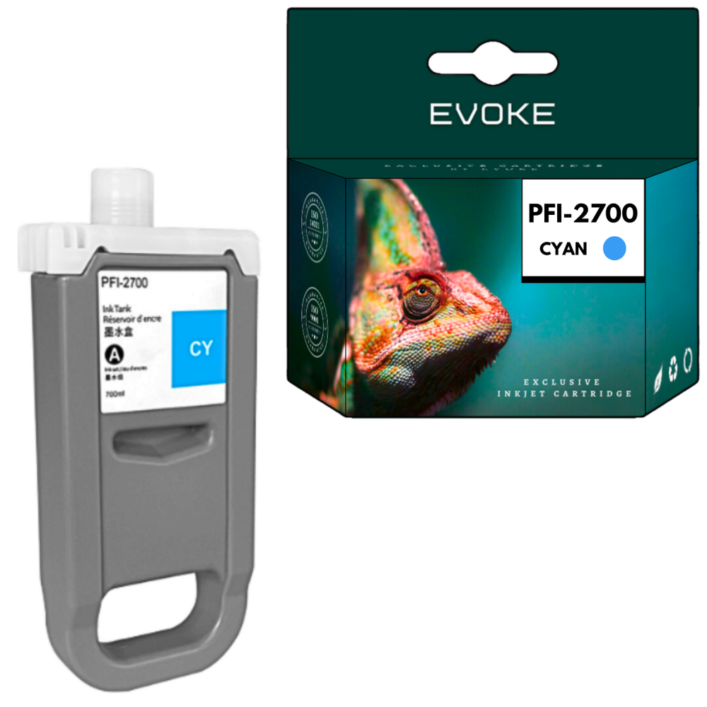 Tusz do Canon PFI-2700C cyjan (Cyan) 700 ml | 5289C001 | PRO-2600 PRO-4600 PRO-6600 GP-2600S GP-4600S GP-6600S