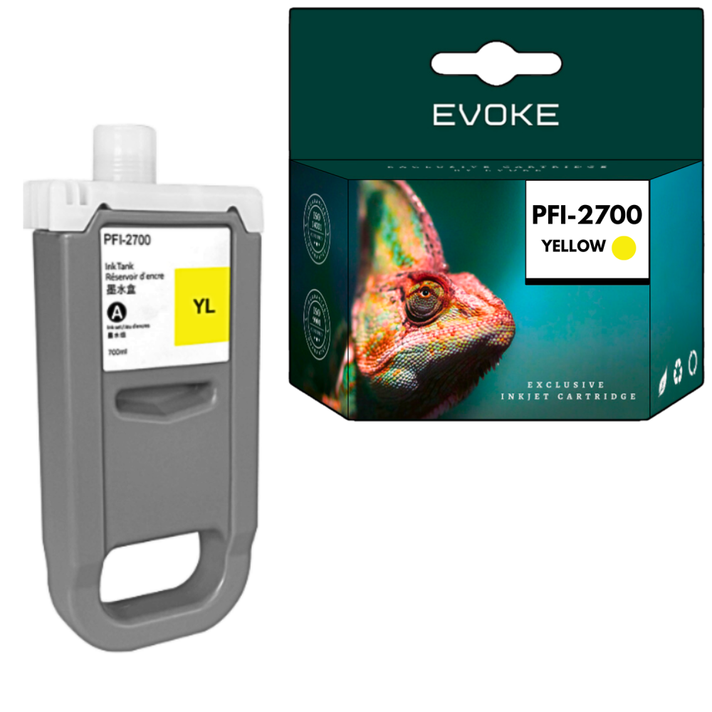 Tusz do Canon PFI-2700Y żółty (Yellow) 700 ml | 5291C001 | PRO-2600 PRO-4600 PRO-6600 GP-2600S GP-4600S GP-6600S