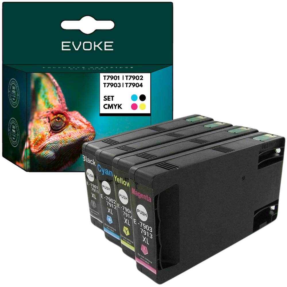 4x Tusz do drukarki Epson czarny + zestaw kolorów | T7901 T7902 T7903 T7904