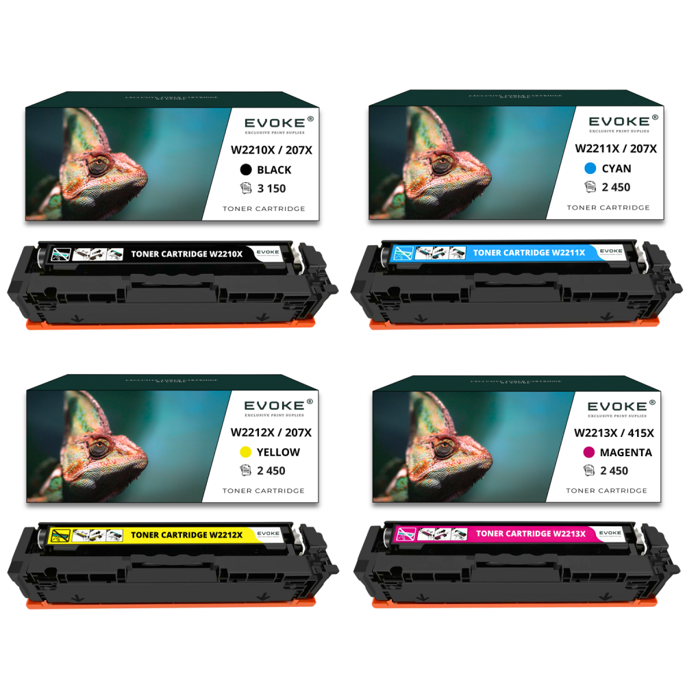 4x toner do drukarki HP 207X BEZ CHIPA | Zestaw CMYK W2210X - W2213X