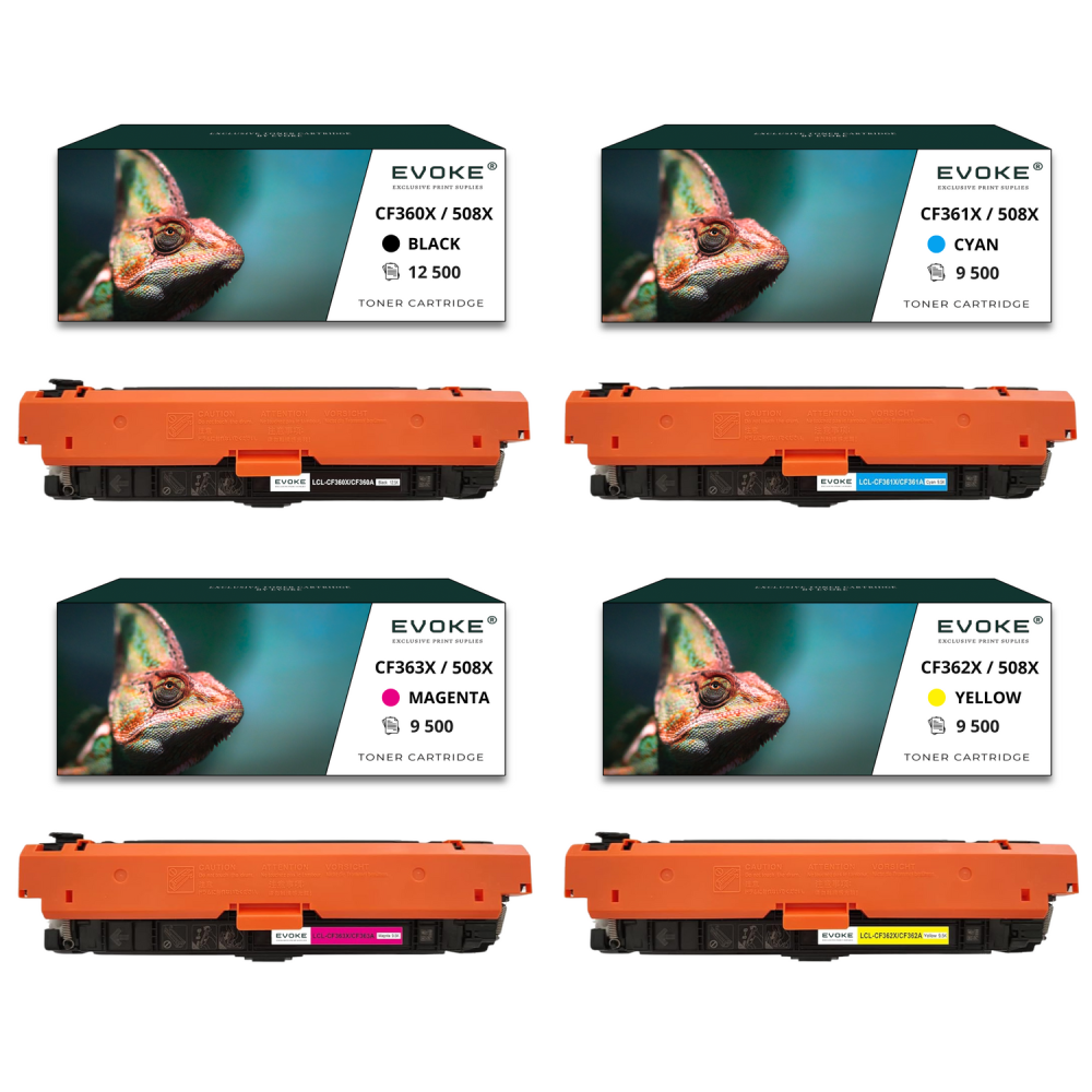 4x toner do drukarki HP 508X CF-360X | Zestaw CMYK CF360X