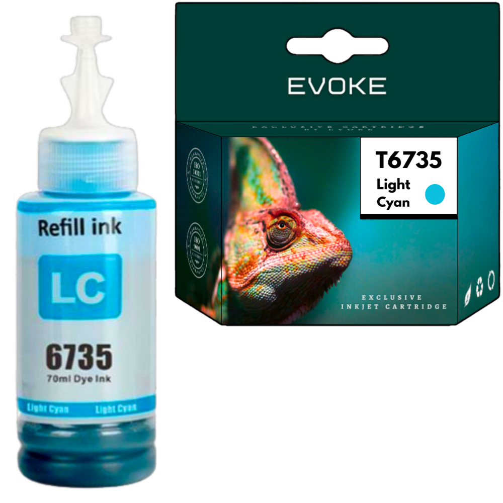 Tusz do drukarki Epson T6735 jasny niebieski | 70 ml | 6500 stron | T6735LC