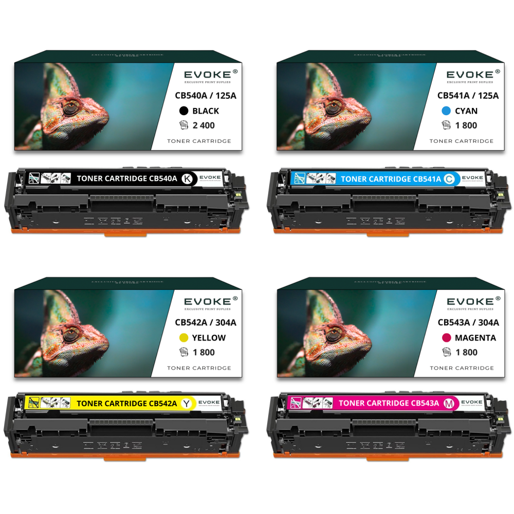 4x toner do drukarki HP 125A | Zestaw CMYK CB540A / CF210X / CE320A