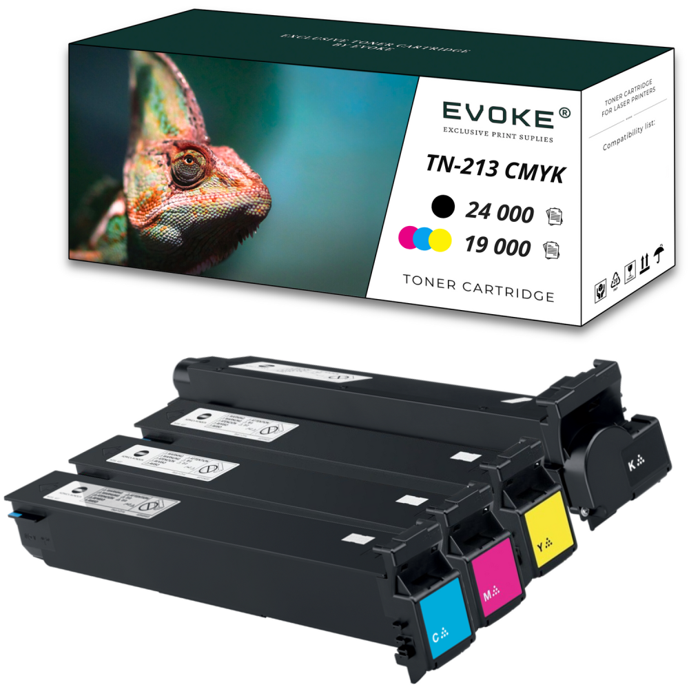 4x toner do drukarki Konica Minolta TN213 | Zestaw CMYK TN-213