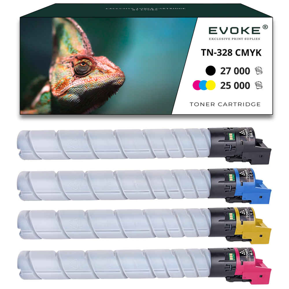 4x toner do drukarki Konica Minolta TN328 | Zestaw CMYK TN-328