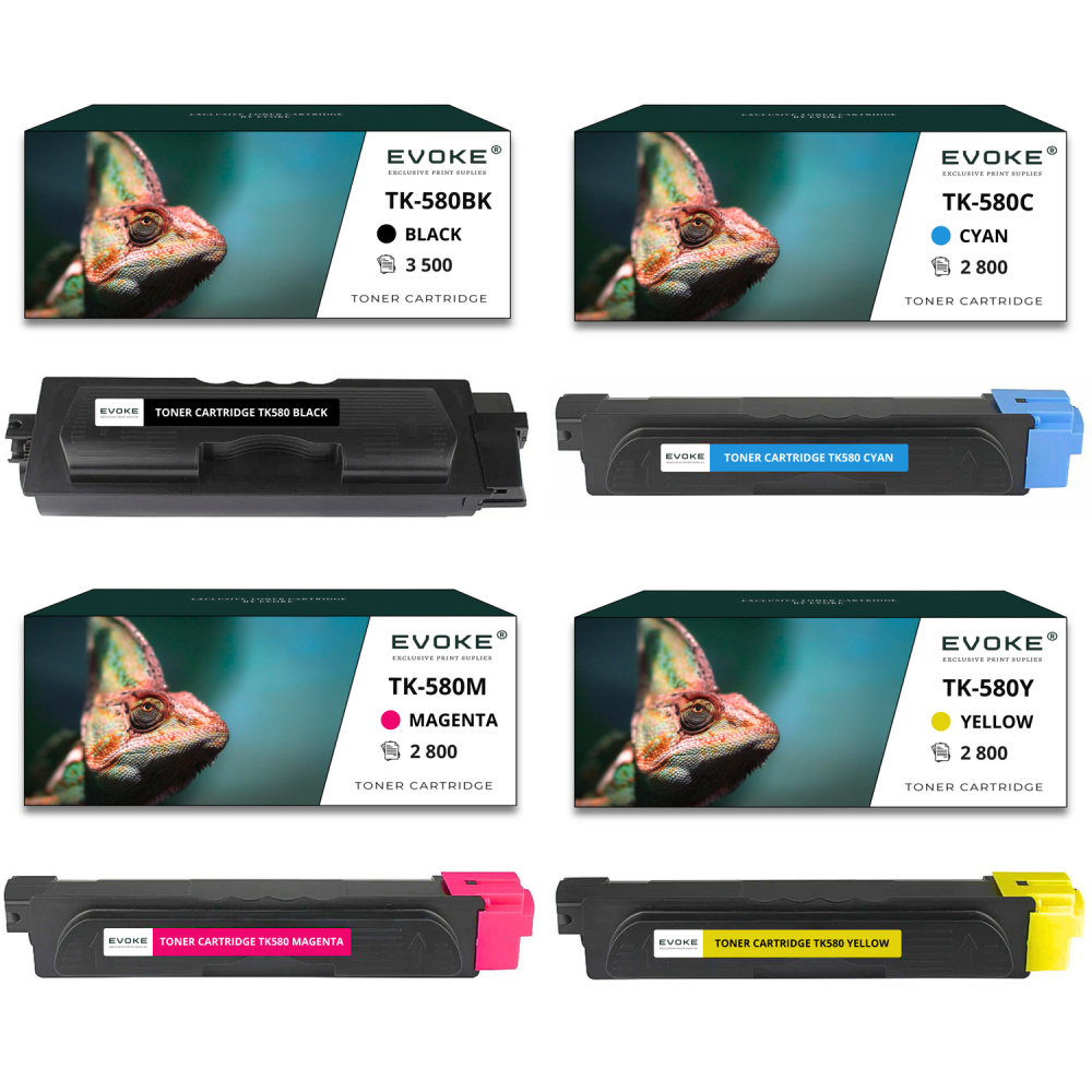 4x toner do drukarki Kyocera TK-580 | Zestaw CMYK TK580