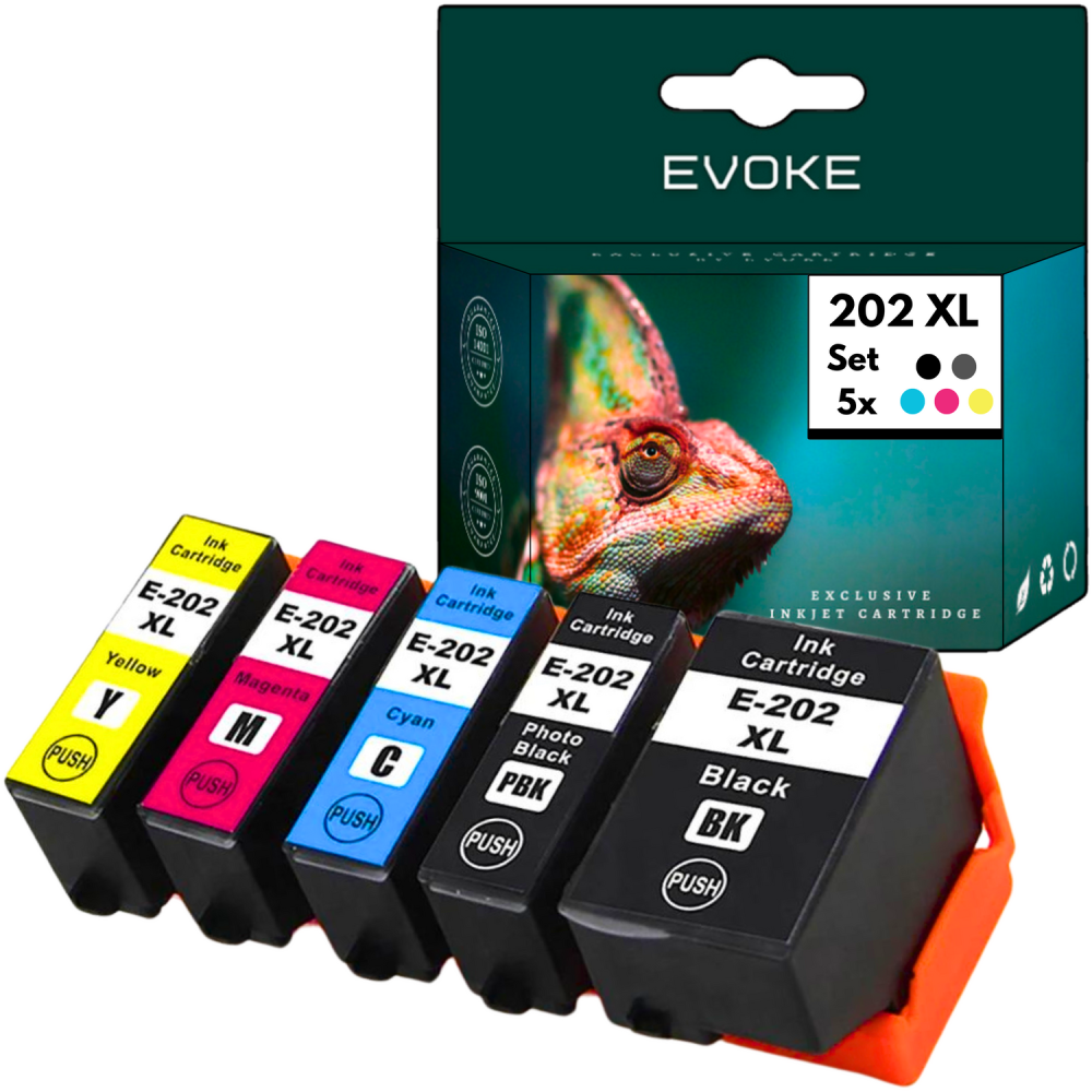 5x Tusz do drukarki Epson 202 XL | Zestaw pięciu kolorów | C13T02G74010