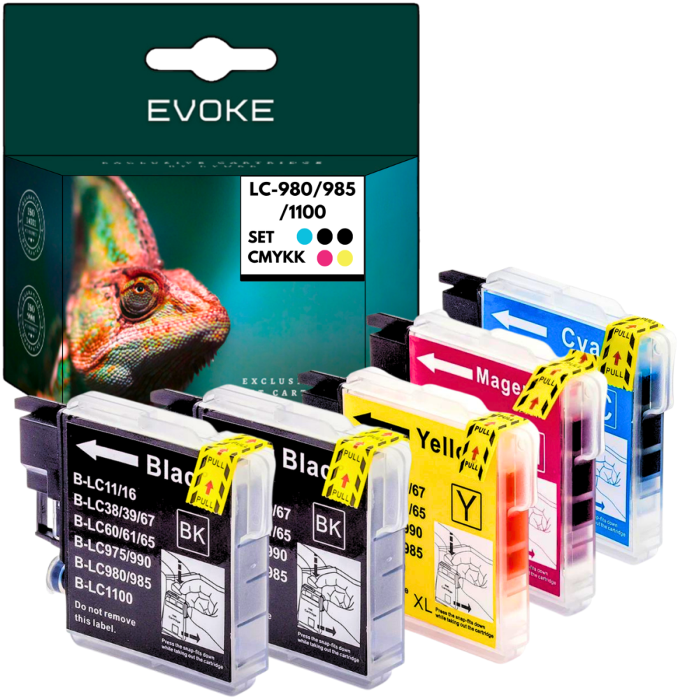 5x Tusz do drukarki Brother LC-980 985 1100 XL | czarny + zestaw kolorów