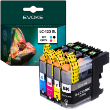 4x Tusz do drukarki Brother LC-123 XL | czarny + zestaw kolorów | LC123