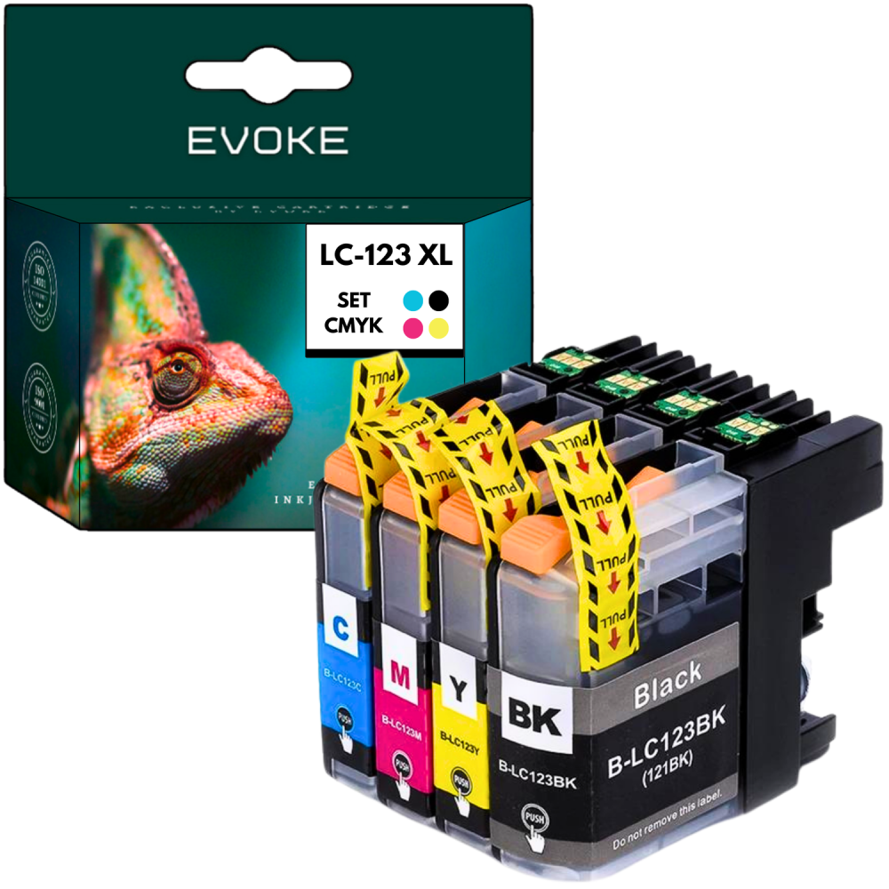 4x Tusz do drukarki Brother LC-123 XL | czarny + zestaw kolorów | LC123