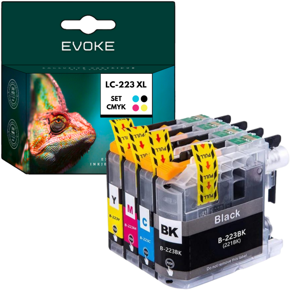 4x Tusz do drukarki Brother LC-223 XL | czarny + zestaw kolorów | LC223