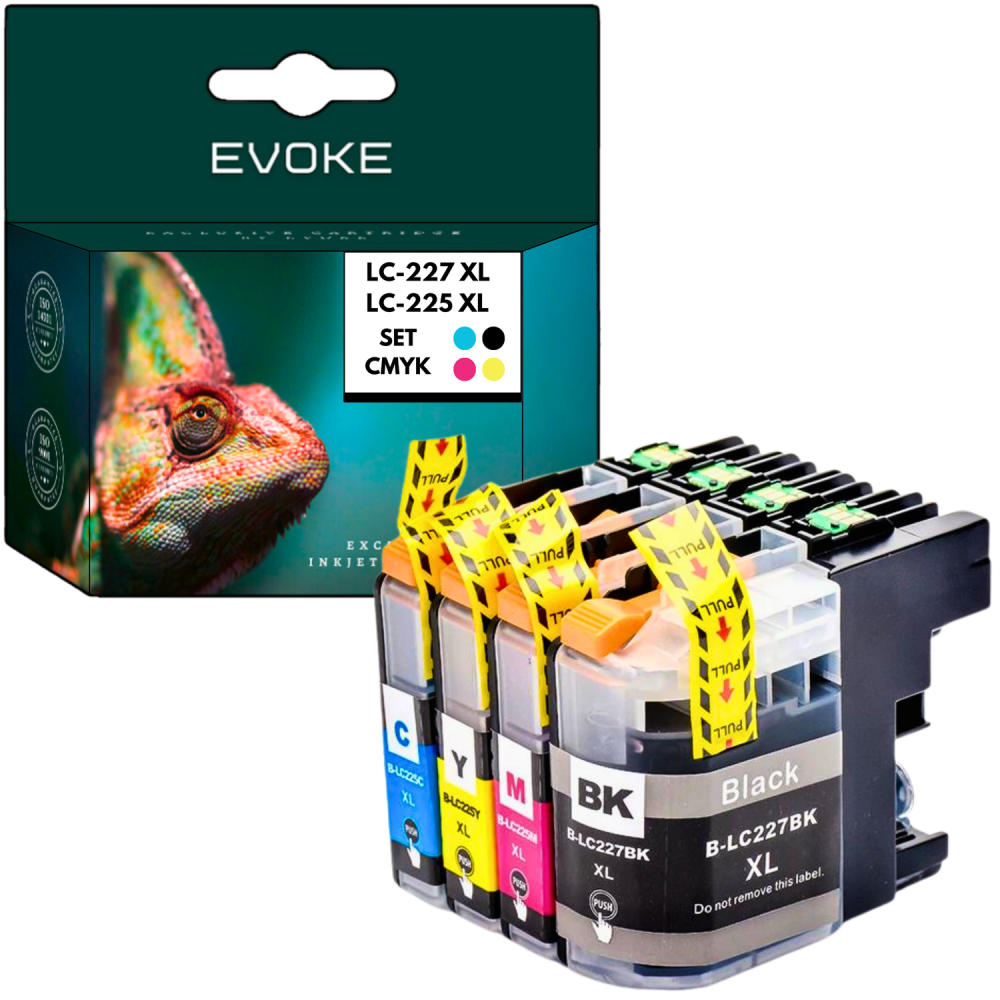 4x Tusz do drukarki Brother LC 227 225 XL czarny + trzy kolory LC227 LC225