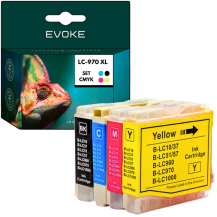 4x Tusz do drukarki Brother LC-970 XL | czarny + zestaw kolorów | LC970