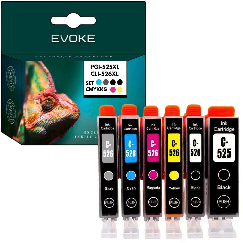 6x Tusz do drukarki Canon PGI-525 CL-526 XL | Zestaw 1x PGI525 + 5x CL526