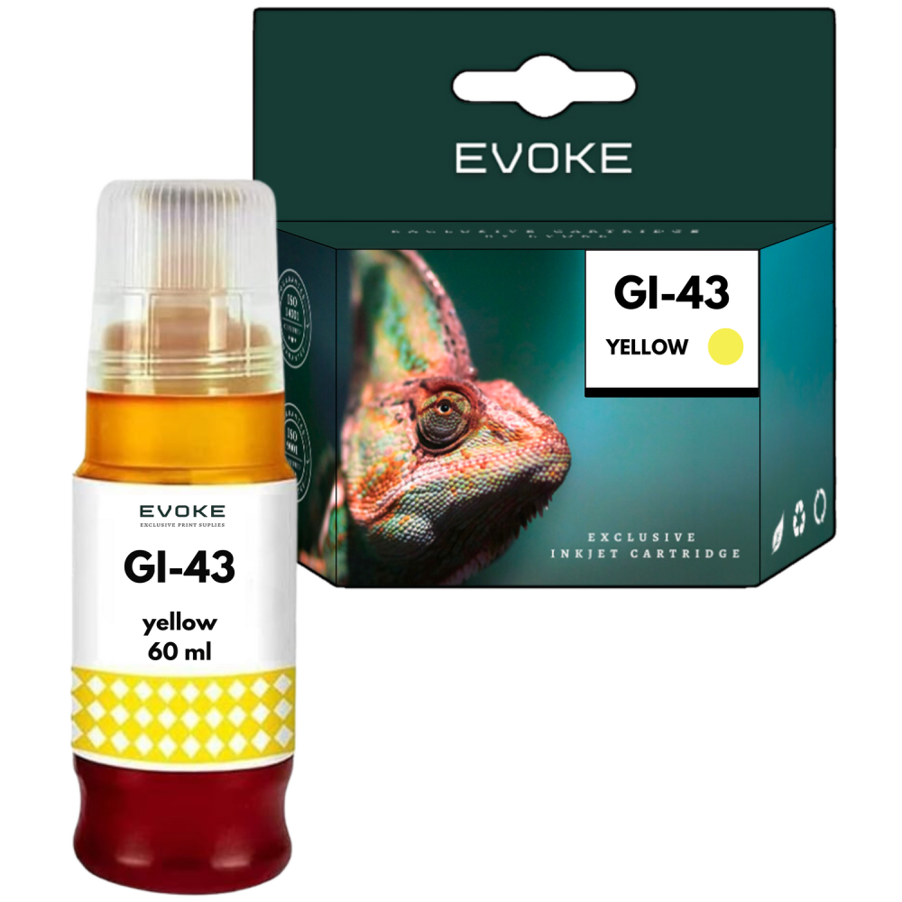 Tusz do drukarki Canon Pixma GI43 żółty | 60 ml | 3700 stron | GI-43