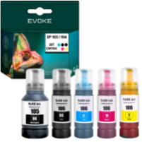 5x Tusz do drukarki Epson 105 XL | 2x czarny + zestaw trzech kolorów | T105